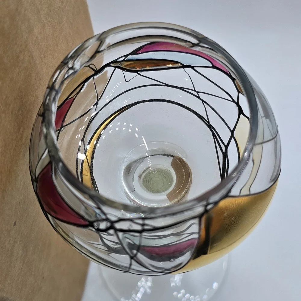PARTYLITE Mosaic Calypso Stemmed Candle Holder Stain Glass PO‎ 116
